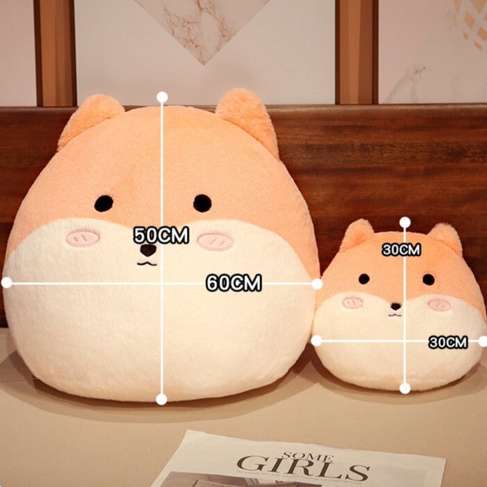 Adorable Round Plushie Collection: Cat, Bunny, and Fox Pillows