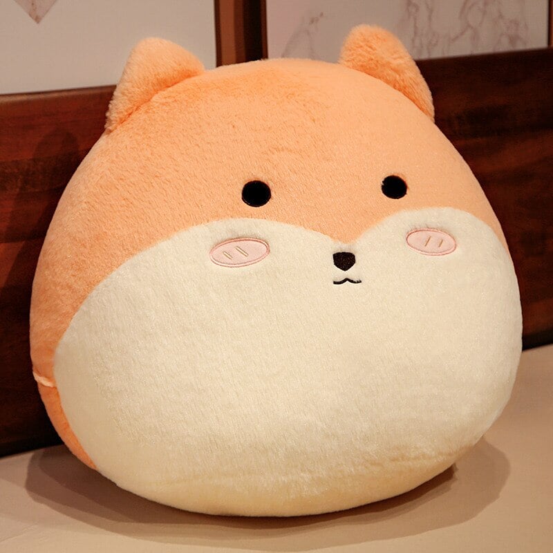 Adorable Round Plushie Collection: Cat, Bunny, and Fox Pillows