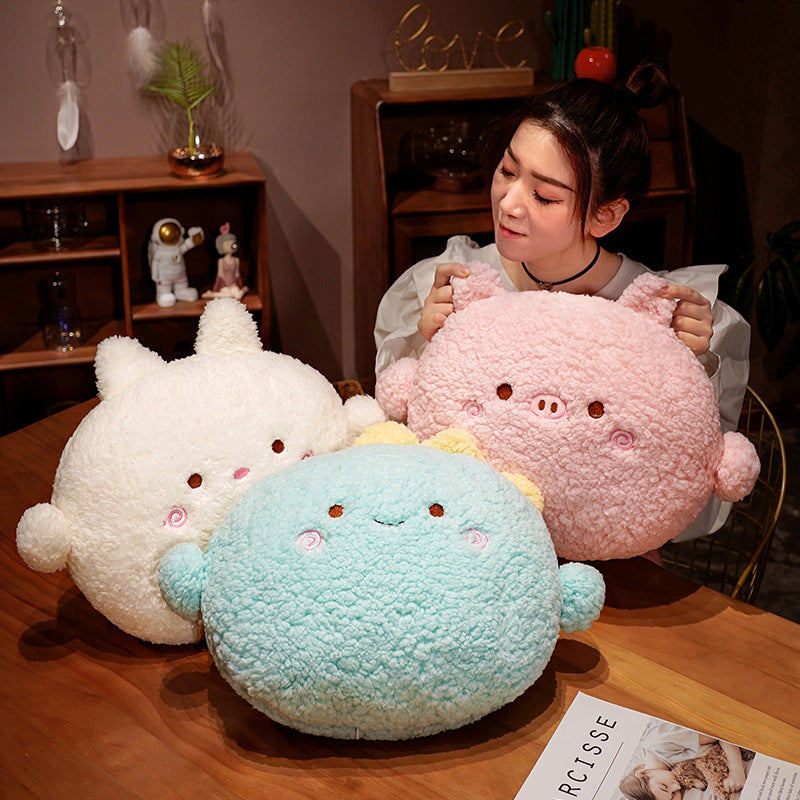 Cozy Round Fluffy Animal Plush Pillow Collection
