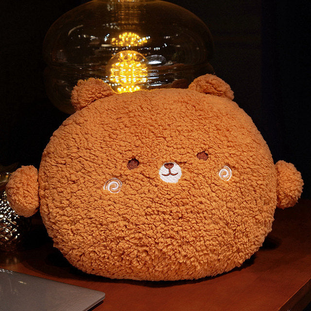 Cozy Round Fluffy Animal Plush Pillow Collection