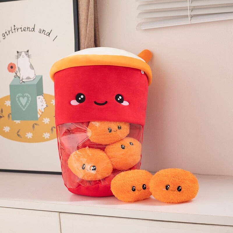 Adorable Smiling Boba Dessert Plush Toy