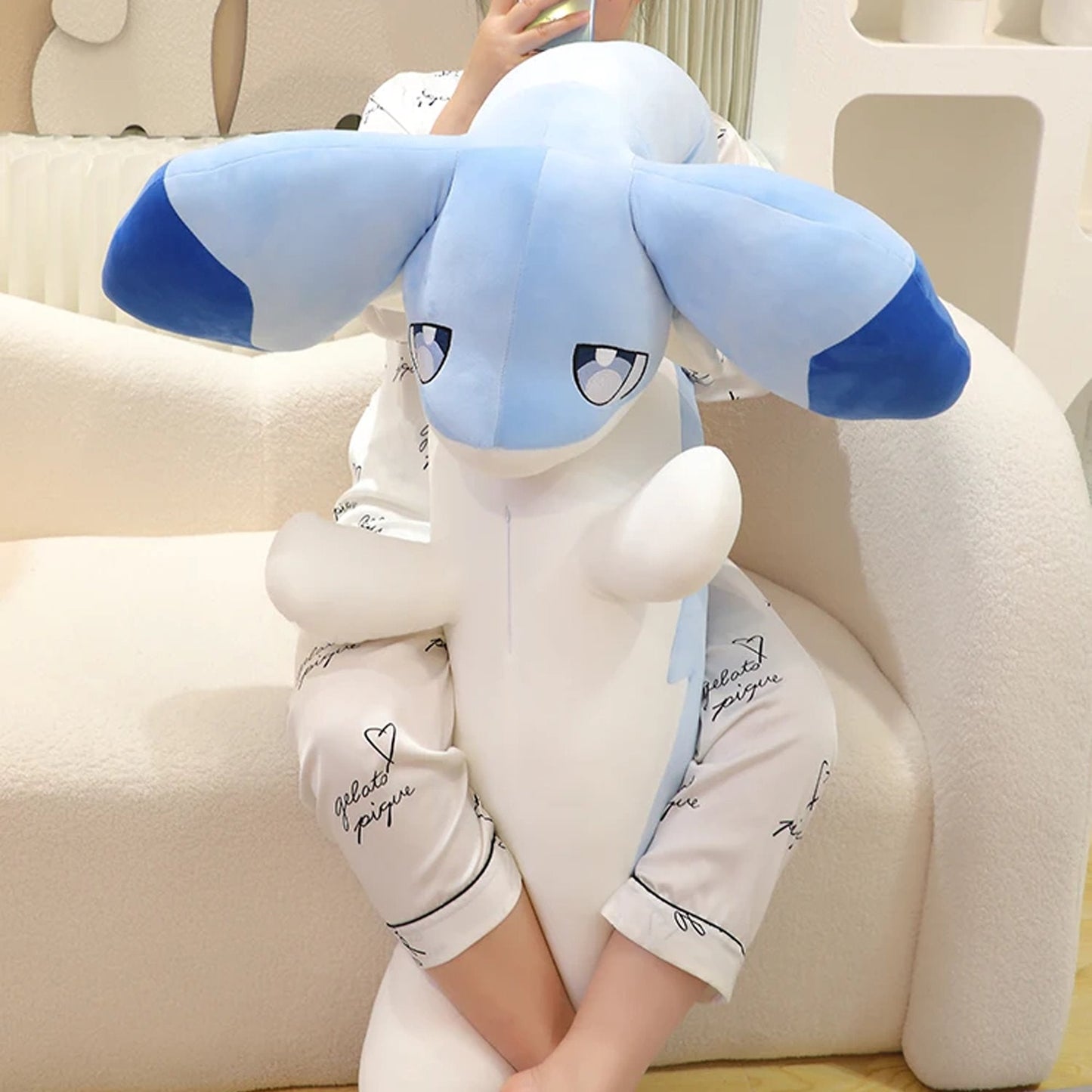Charming Sofi the Long Kawaii Baby Blue Hybrid Dragon Plush Toy