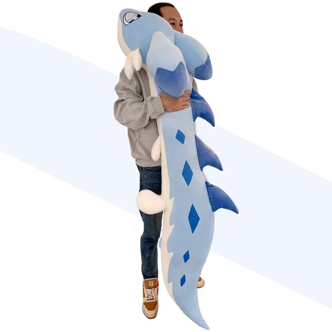 Charming Sofi the Long Kawaii Baby Blue Hybrid Dragon Plush Toy