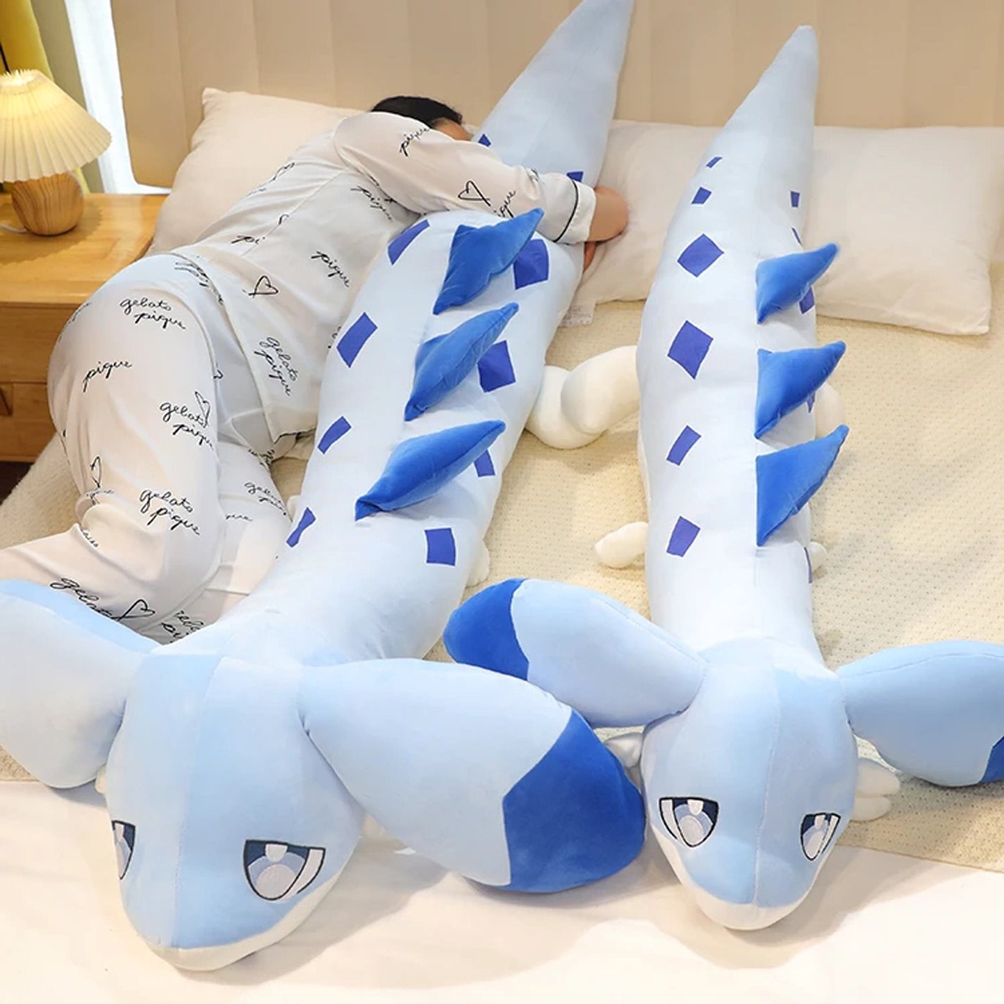 Charming Sofi the Long Kawaii Baby Blue Hybrid Dragon Plush Toy