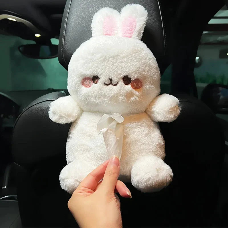 Adorable Plush Tissue Box Cover Featuring Soft Bear and Bunny Designs