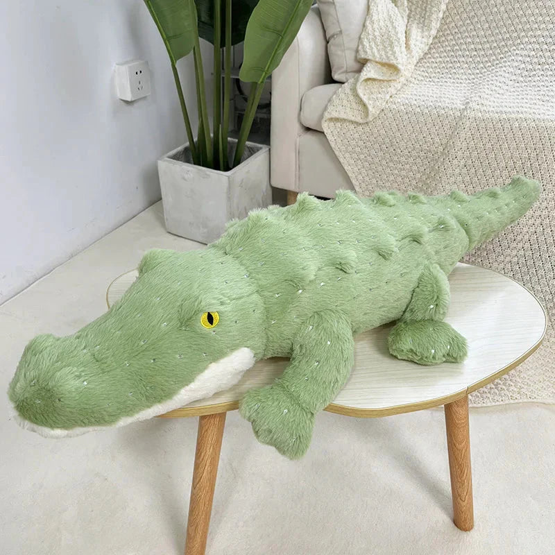 Adorable Plush Crocodile Toy in Soft, Fluffy Green