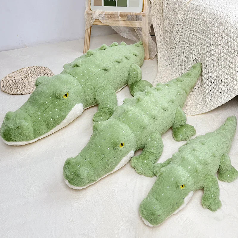 Adorable Plush Crocodile Toy in Soft, Fluffy Green