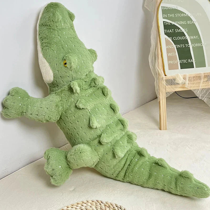 Adorable Plush Crocodile Toy in Soft, Fluffy Green