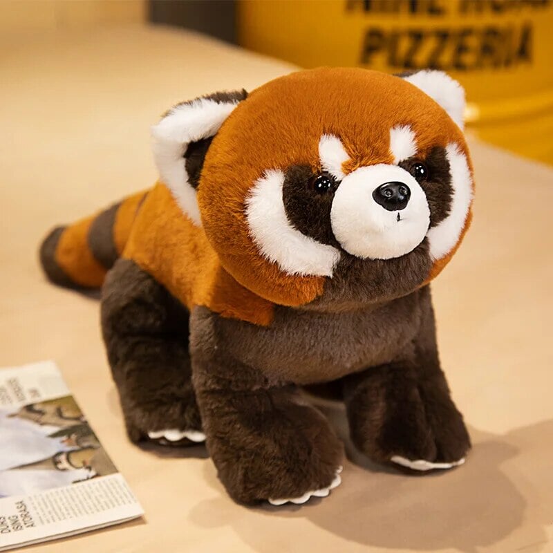 Adorable Life-sized Fluffy Red Panda Plush Toy