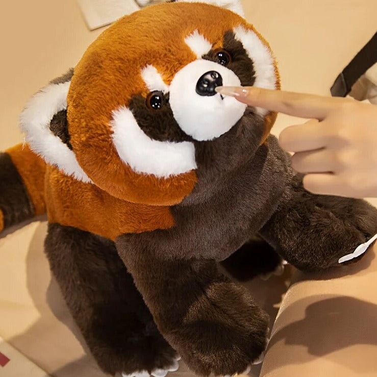 Adorable Life-sized Fluffy Red Panda Plush Toy