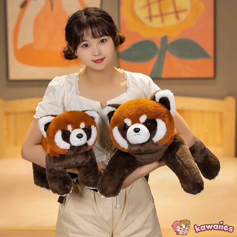 Adorable Life-sized Fluffy Red Panda Plush Toy