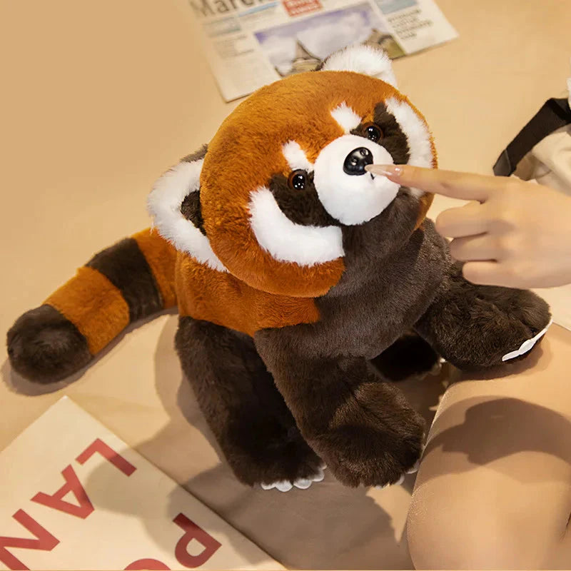 Adorable Life-sized Fluffy Red Panda Plush Toy