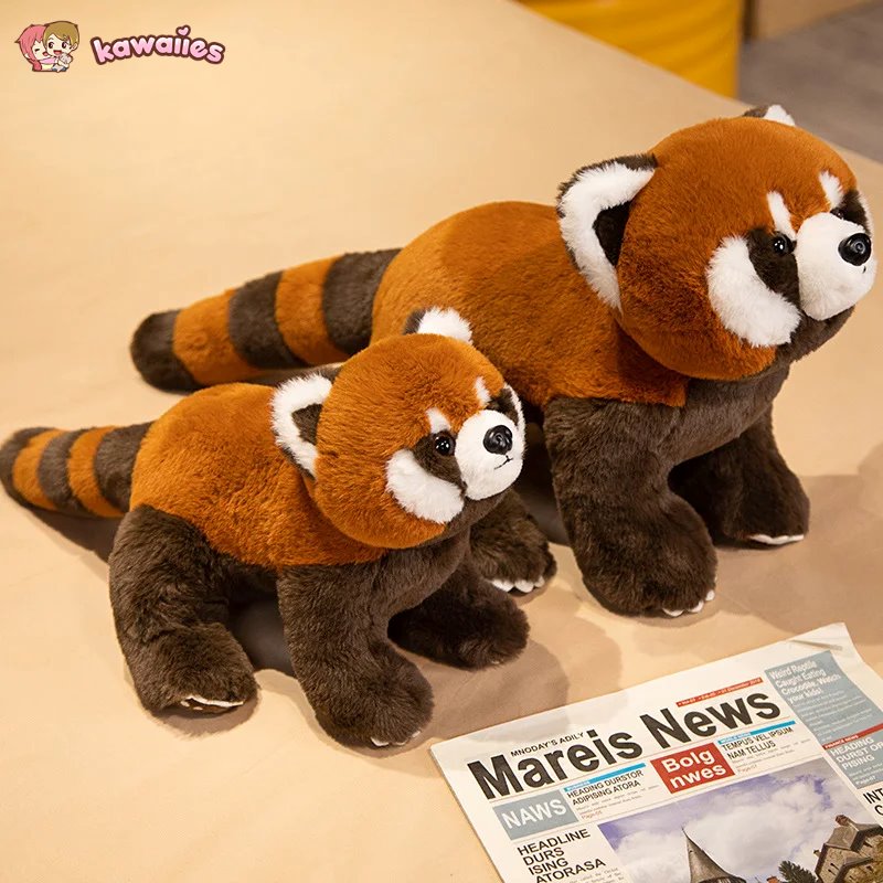 Adorable Life-sized Fluffy Red Panda Plush Toy