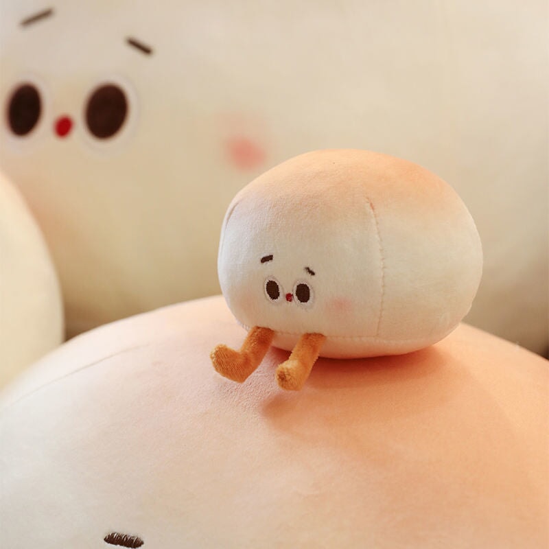 Delightful Steamed Round Stuffed Bao Bun Plush Toy