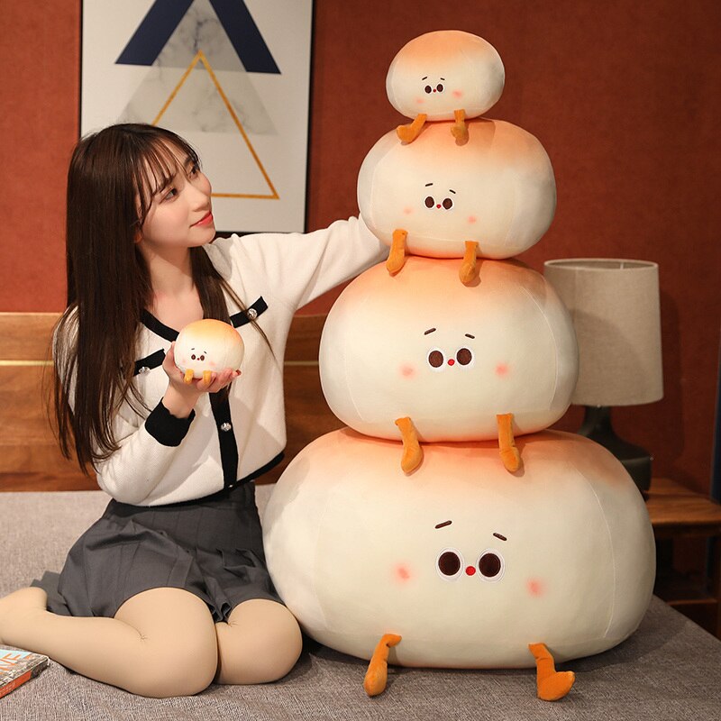 Delightful Steamed Round Stuffed Bao Bun Plush Toy