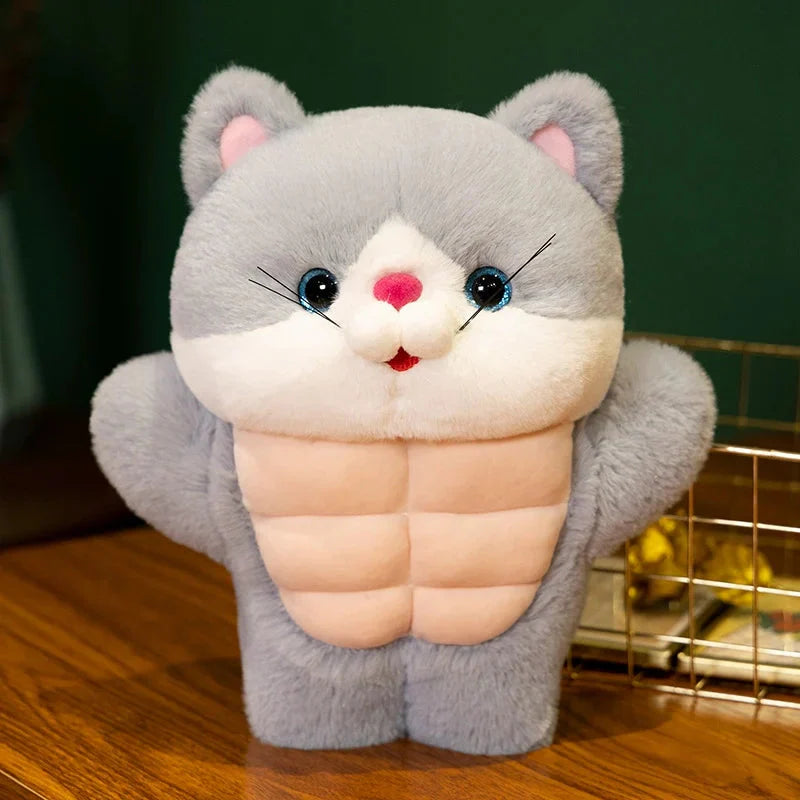 Adorable Strong Muscle Cat Plush Toy