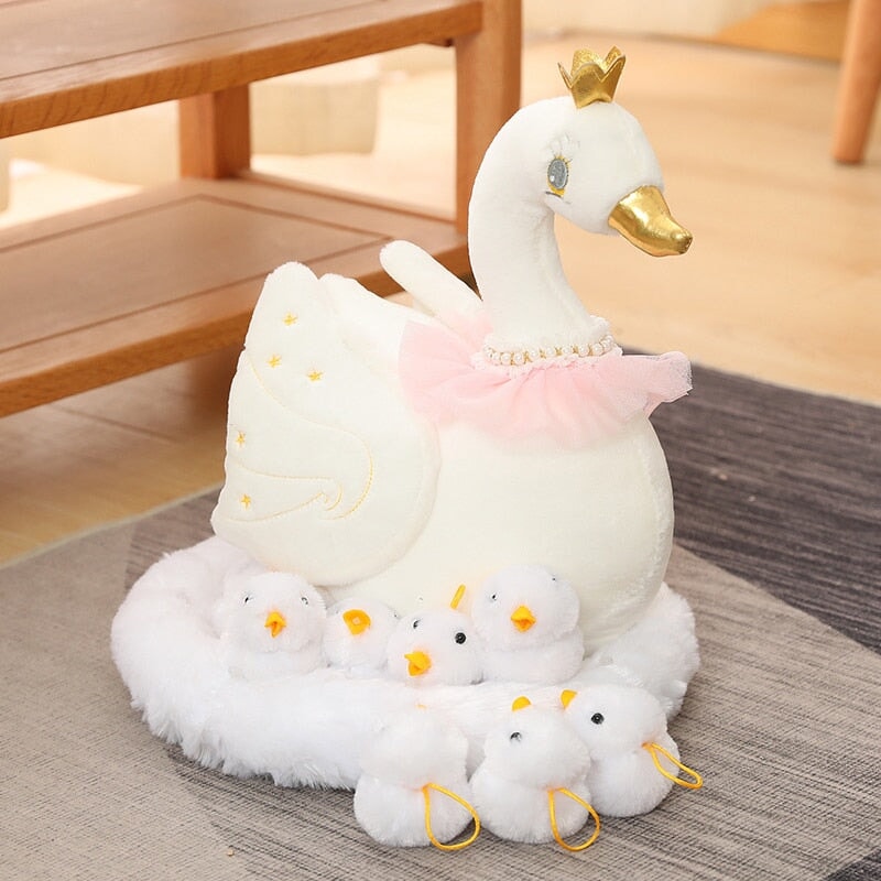 Adorable Swan and Chicken Family Plush Toys