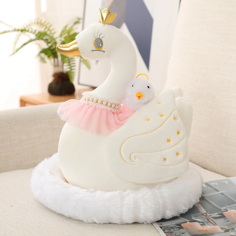 Adorable Swan and Chicken Family Plush Toys