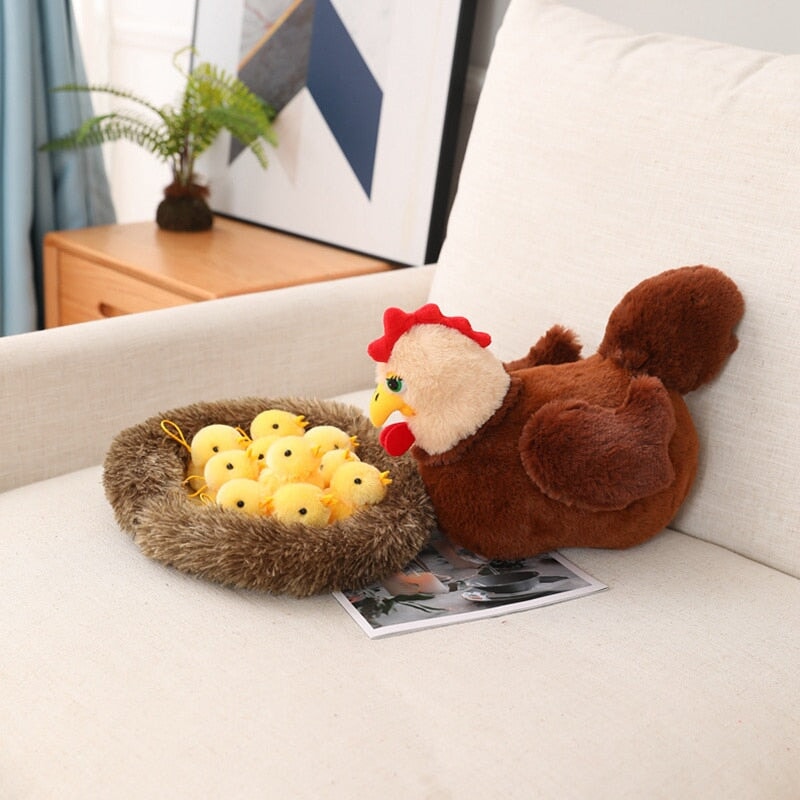 Adorable Swan and Chicken Family Plush Toys