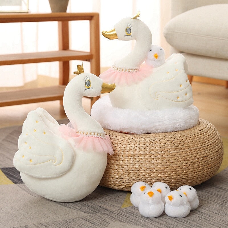 Adorable Swan and Chicken Family Plush Toys