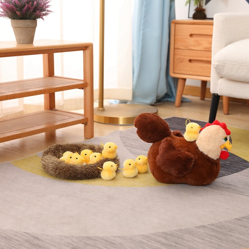 Adorable Swan and Chicken Family Plush Toys