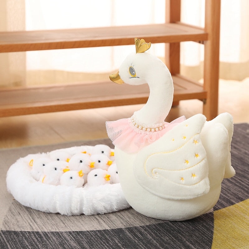 Adorable Swan and Chicken Family Plush Toys