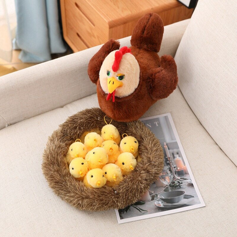 Adorable Swan and Chicken Family Plush Toys