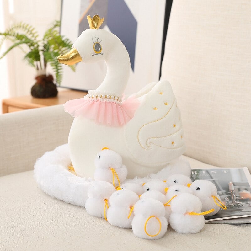 Adorable Swan and Chicken Family Plush Toys