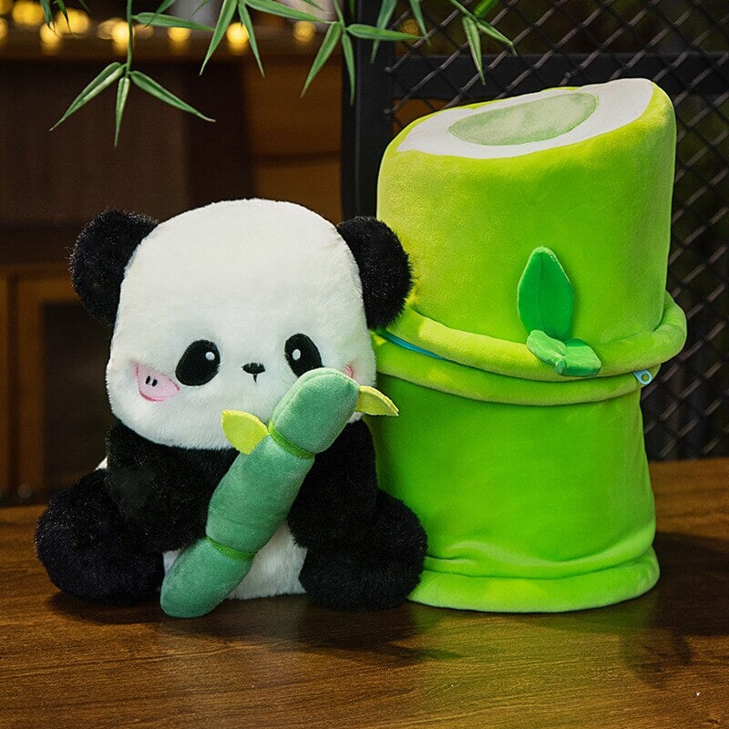 Cuddle Up with Sze Sze the Panda Bamboo Hut Plushie!