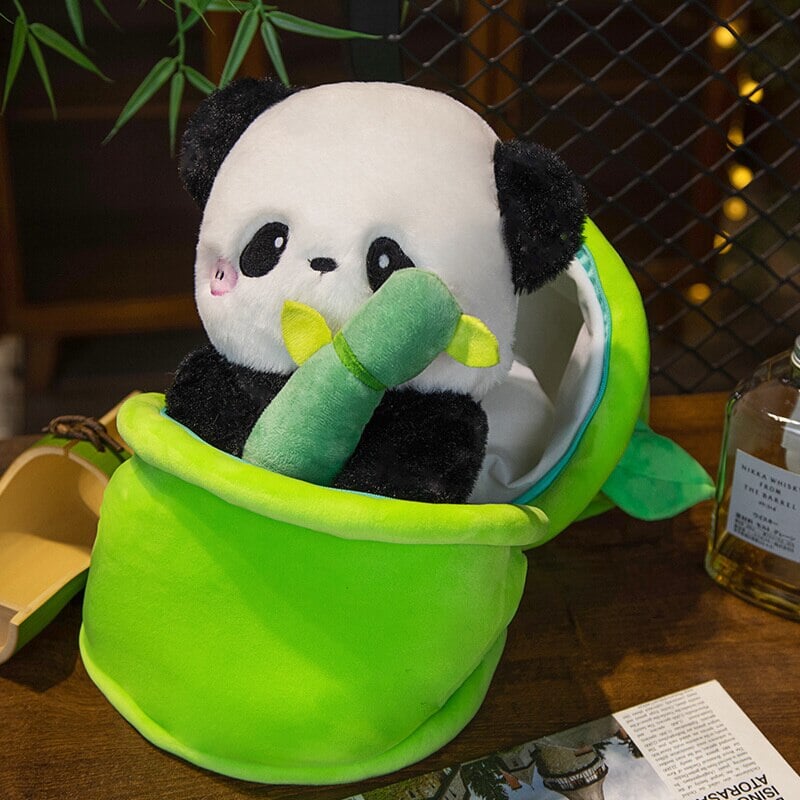 Cuddle Up with Sze Sze the Panda Bamboo Hut Plushie!