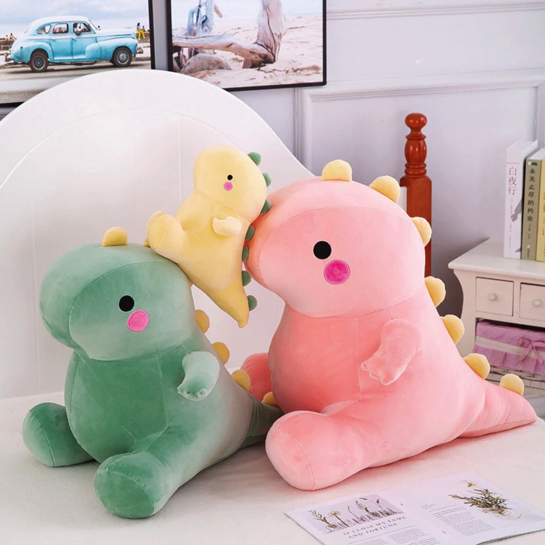 Dino Family Plushies: Taco, Taki & Tabi - Cuddle Up with These Adorable Dinosaurs!