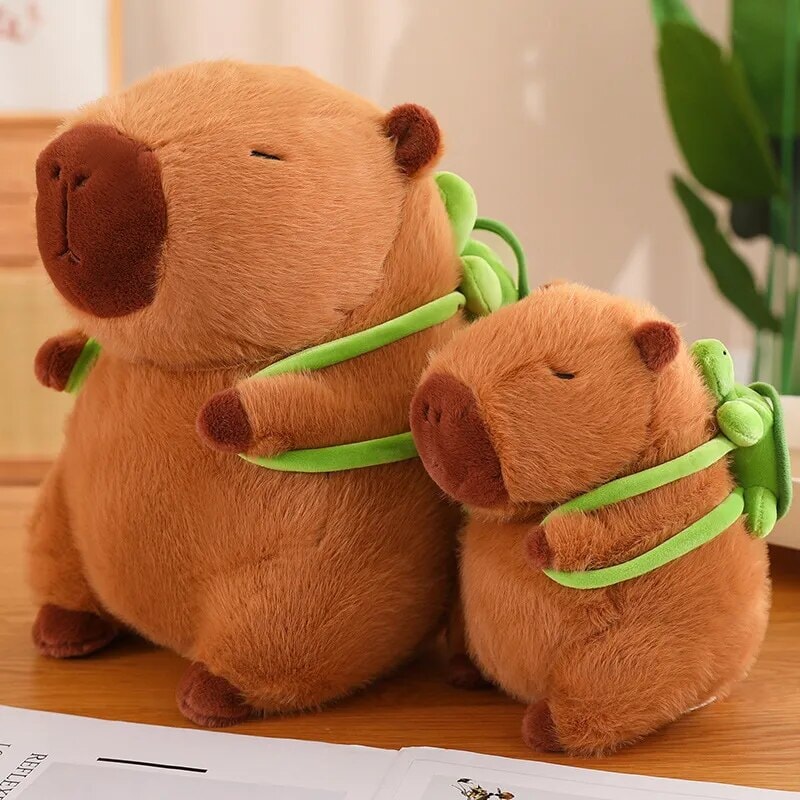 Charming Capybara and Turtle Plush Backpack Buddies