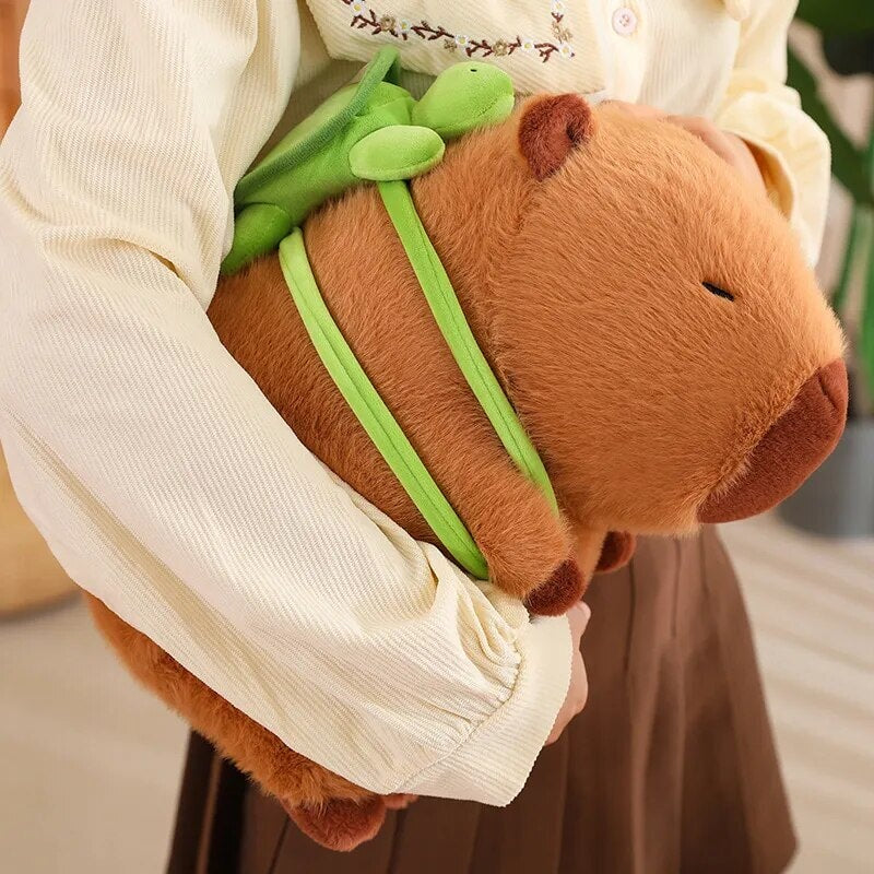 Charming Capybara and Turtle Plush Backpack Buddies