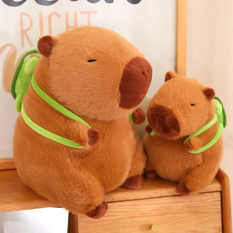 Charming Capybara and Turtle Plush Backpack Buddies