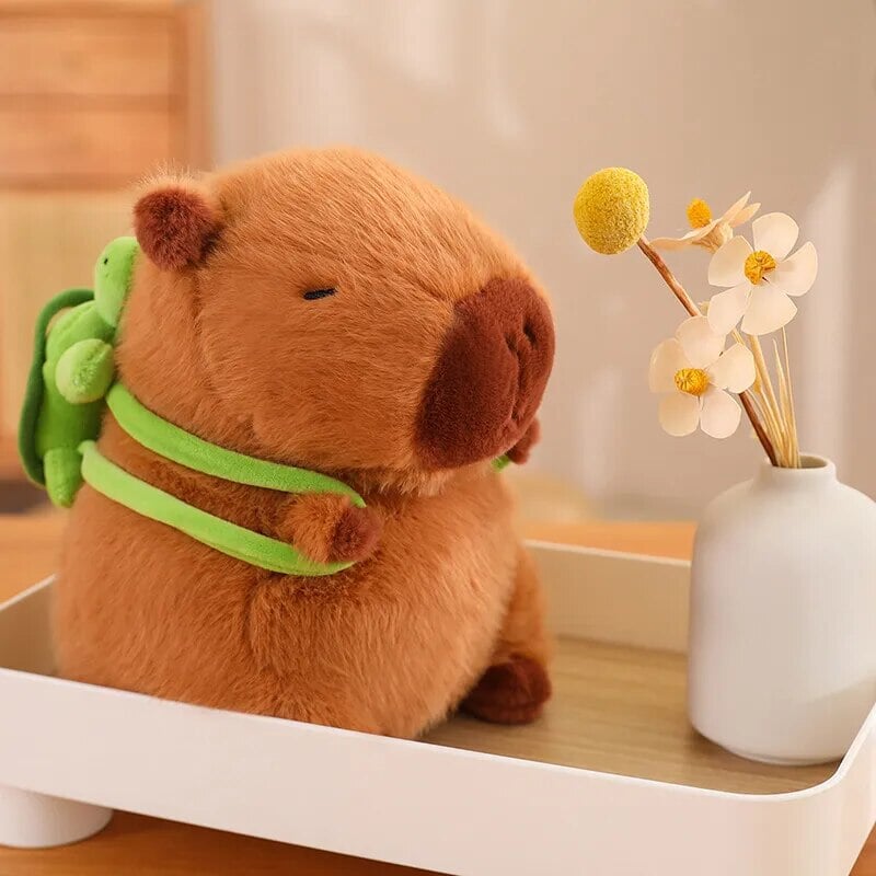 Charming Capybara and Turtle Plush Backpack Buddies