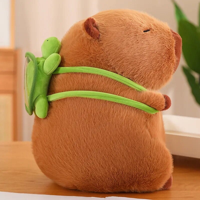 Charming Capybara and Turtle Plush Backpack Buddies