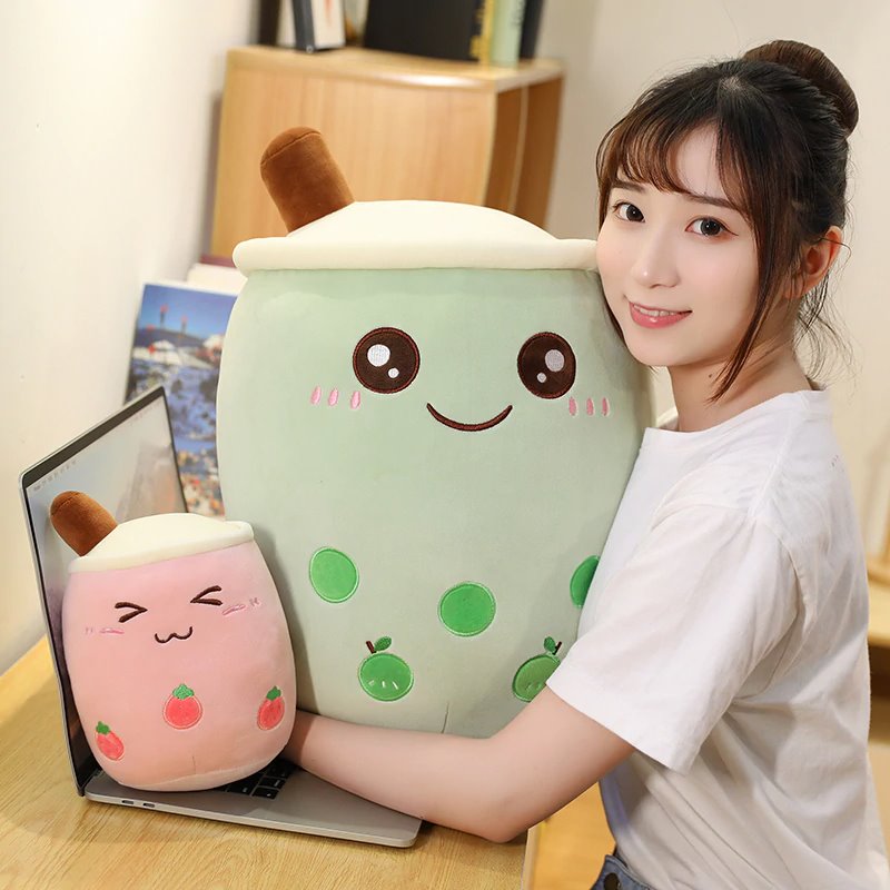 Delightful Bubble Tea-Inspired Fruit Plushies Collection for the Whole Family!