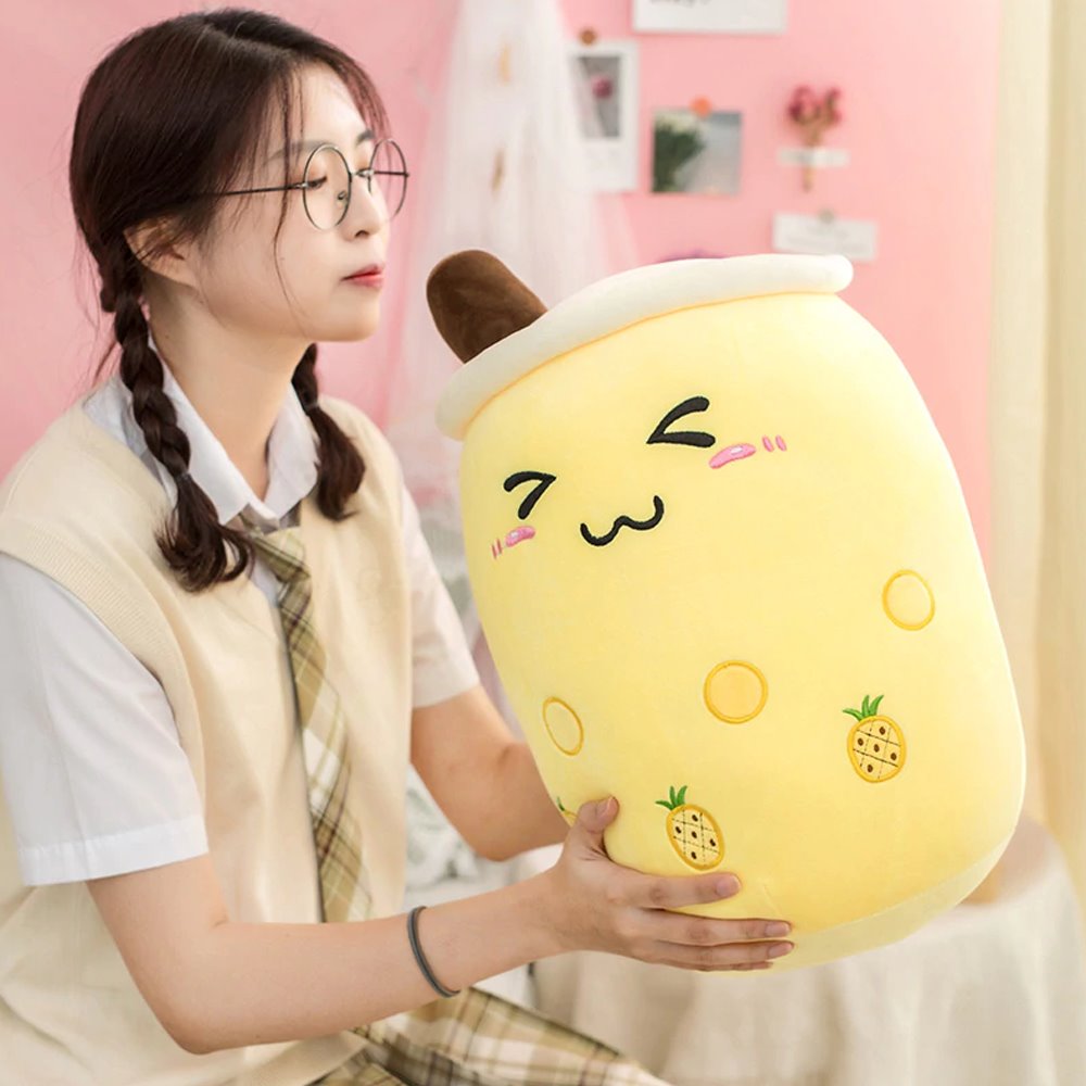 Delightful Bubble Tea-Inspired Fruit Plushies Collection for the Whole Family!