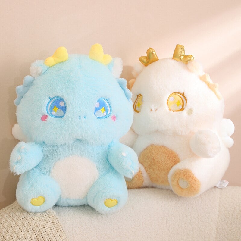 Cuddly Plush Family of Fluffy Baby Dragons