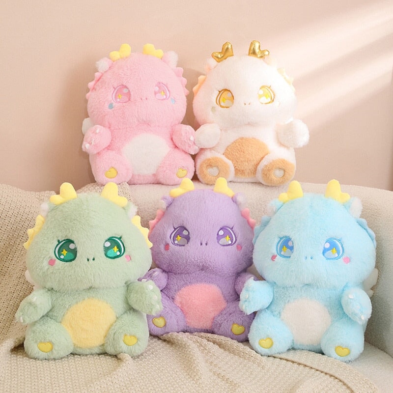Cuddly Plush Family of Fluffy Baby Dragons