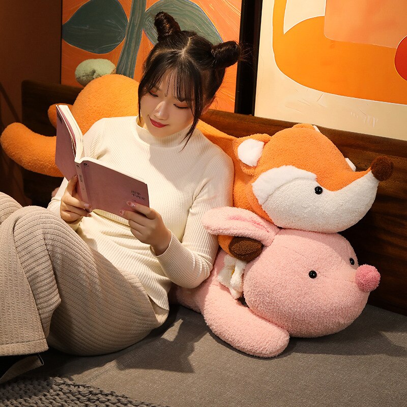 Adorable Fluffy Giants: Dragon, Fox, Bunny, Bear, and Shark Plush Toys!