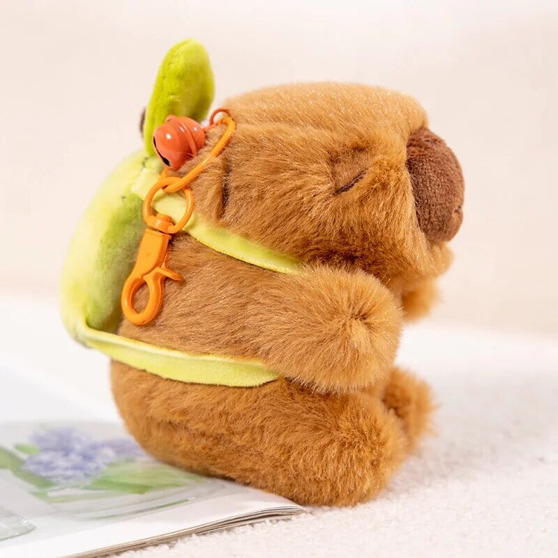 Adorable Kawaii Capybara Plushie with Mini Avocado Backpack