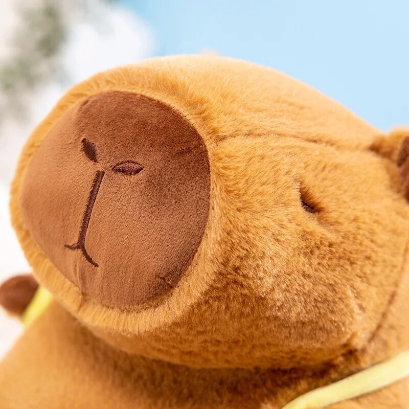 Adorable Kawaii Capybara Plushie with Mini Avocado Backpack