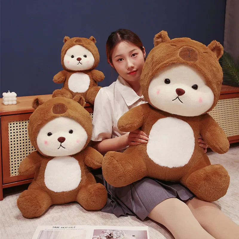 Adorable White Bear Capybara Plush Costume Toy