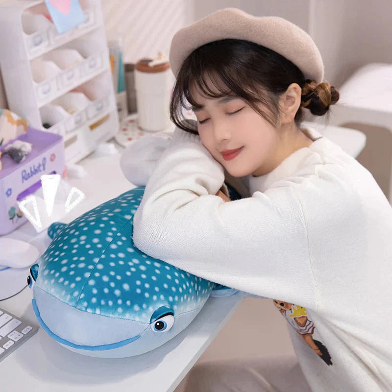 Adorable 75cm Plush White Beluga and Blue Whale Shark Stuffed Animals