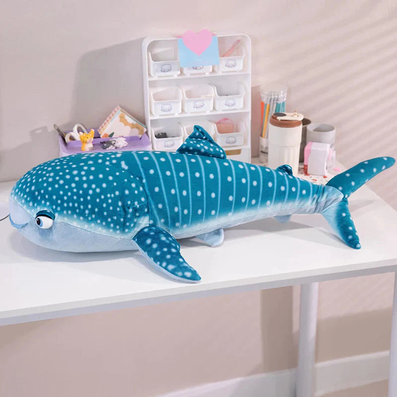 Adorable 75cm Plush White Beluga and Blue Whale Shark Stuffed Animals