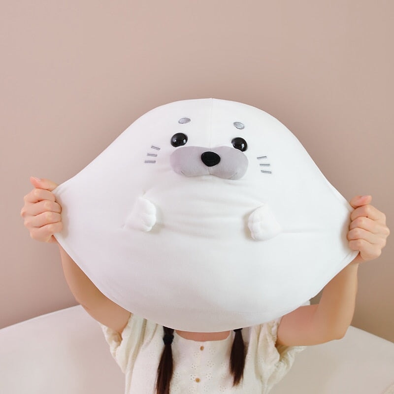 Adorable White and Blue Baby Seal Plush Toys