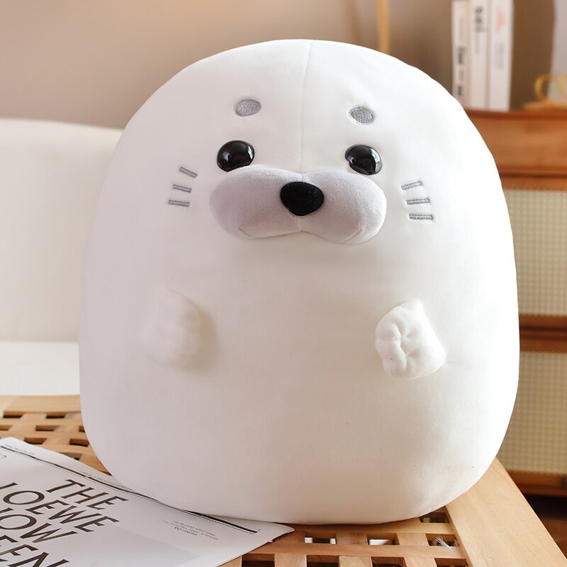Adorable White and Blue Baby Seal Plush Toys