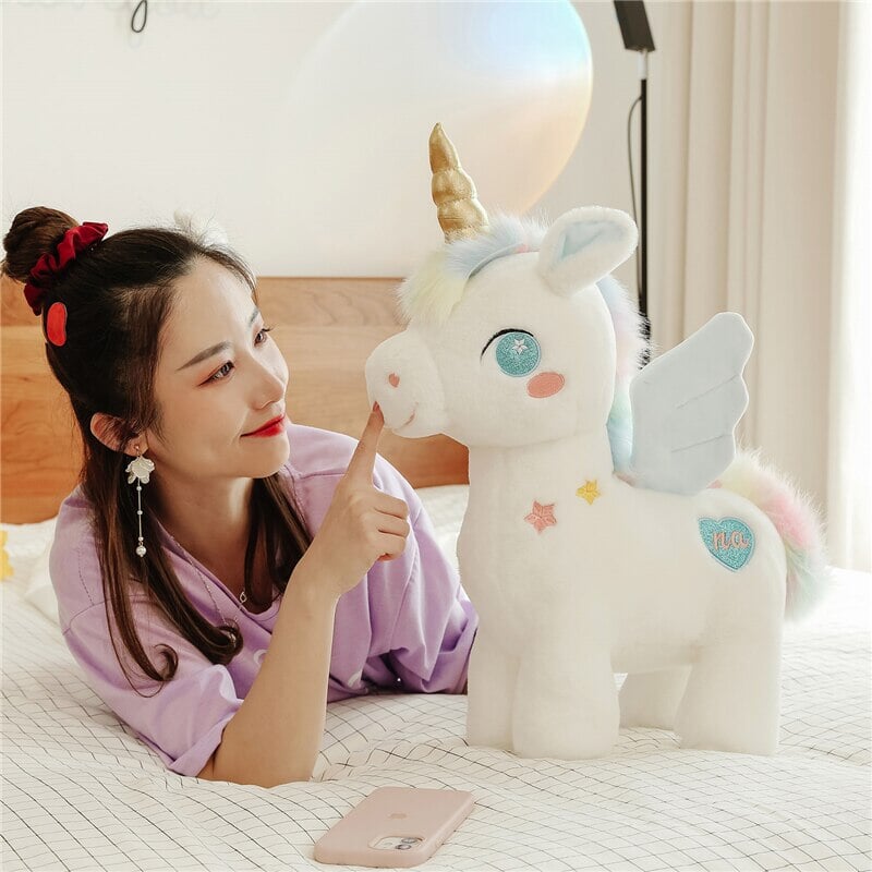 Magical White Unicorn Pony Plush Toy - The Dreamy Companion!
