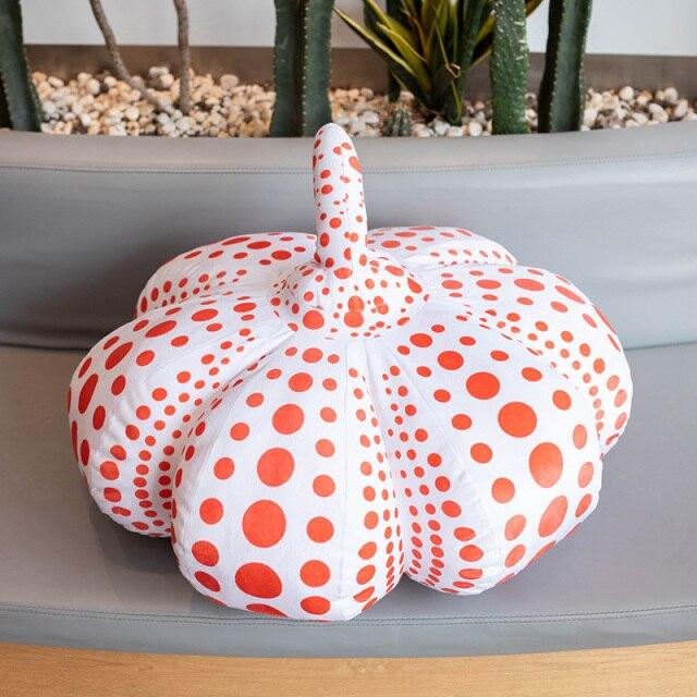 Delightfully Spooky Yayoi Kusama Pumpkin Plushies for Halloween Fun